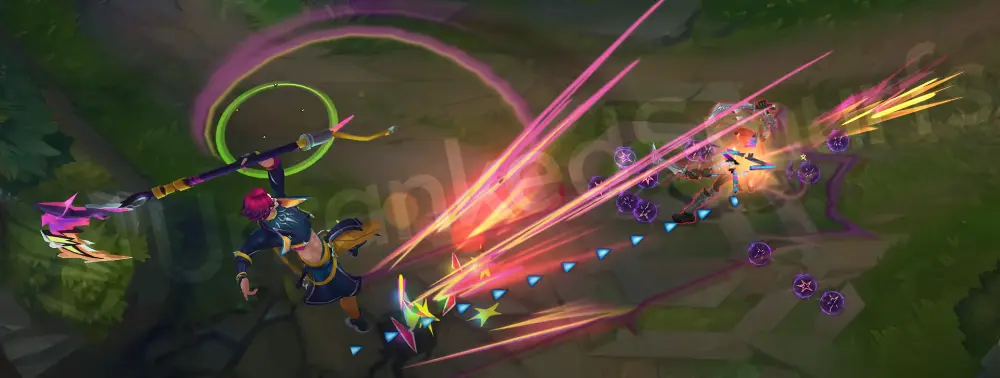 HEARTSTEEL Kayn W - Part 2 showing layered starburst and neon accents