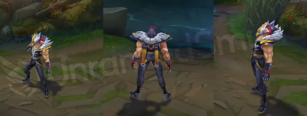 HEARTSTEEL Sett in-game overview front and side view wearing black-and-yellow street outfit, pink hair and a beanie