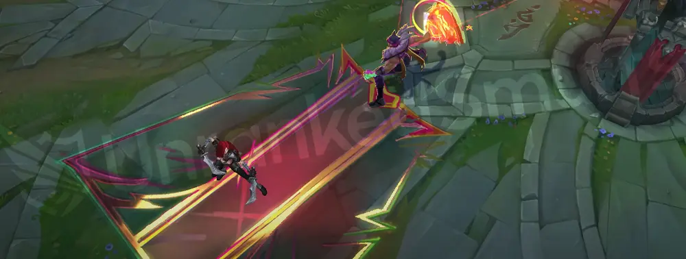 HEARTSTEEL Sett W effect part 3 with layered motion lines and color accents