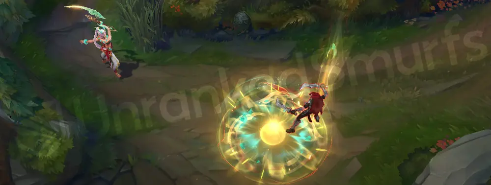 Heavenscale Diana Q - alternate frame showing dragon motif sparks on the slash