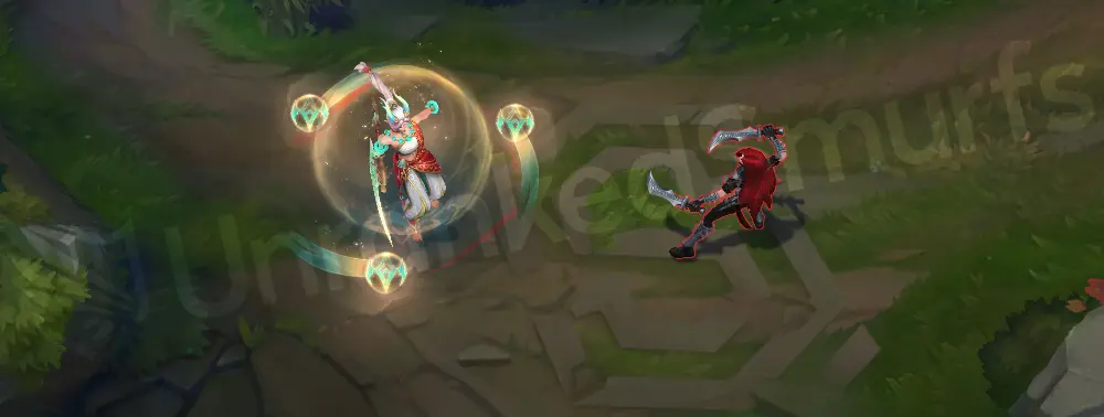 Heavenscale Diana W - jade-and-gold shield pulse with pale yellow highlights