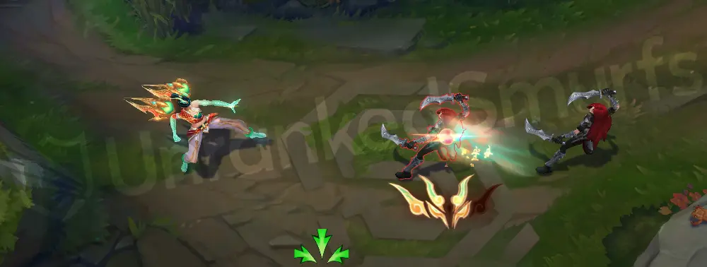 Heavenscale Kai'Sa basic attack animation part 2 showing impact and lingering lantern particles