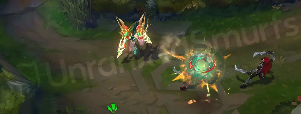 Heavenscale Kai'Sa E - second frame showing scale particles and pale yellow accents