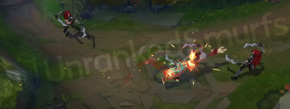 Heavenscale Lee Sin Q - part 4 showing end of the skillshot with bright pale-yellow accents