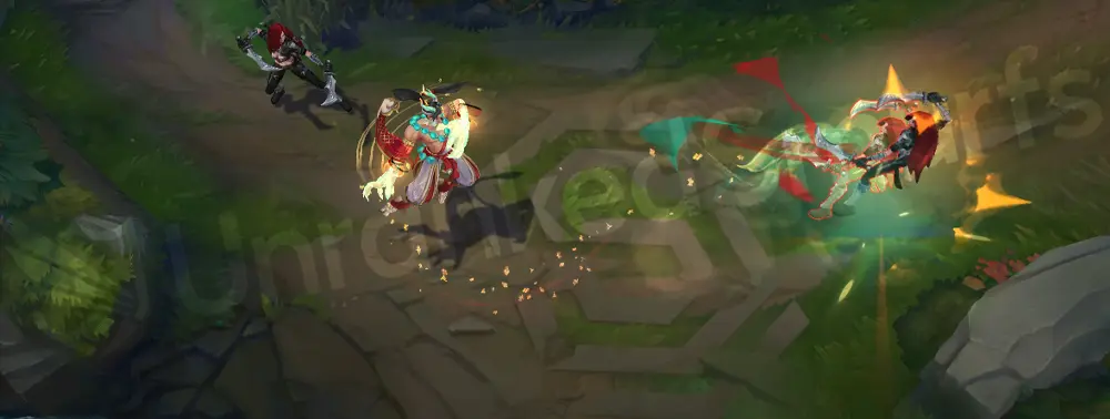 Heavenscale Lee Sin R - part 2 showing impact and dragon-shaped energy arcs