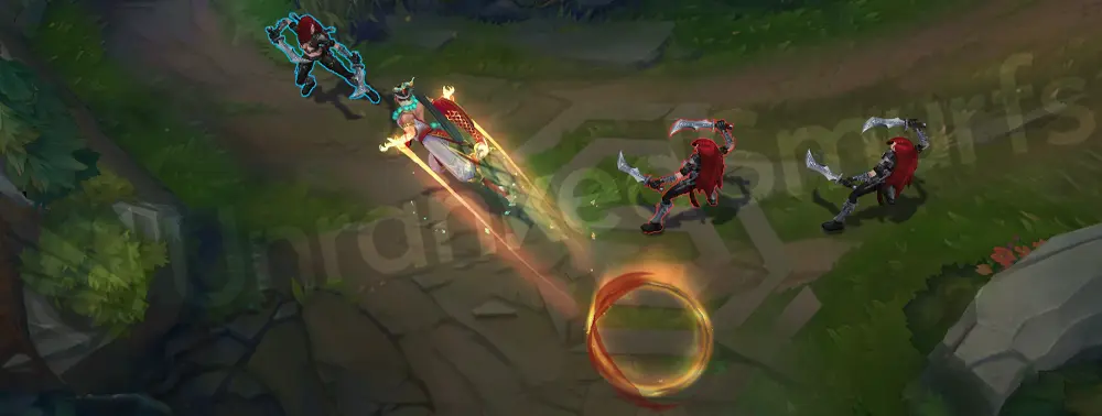 Heavenscale Lee Sin W - primary shield/pulse with teal and gold particles
