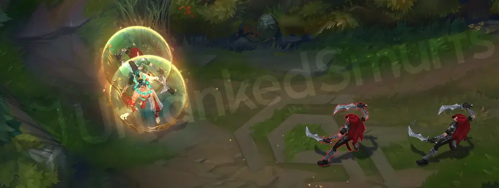 Heavenscale Lee Sin W - secondary view showing the dragon wing motif and extra particle layer