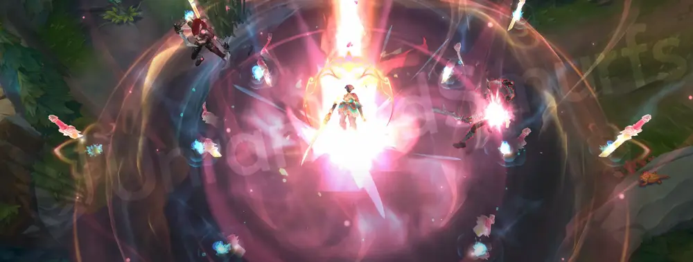 Immortal Journey Kayle R initial ring with peach-pink circular field and feathered edges