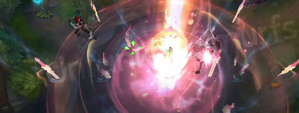 Immortal Journey Kayle R part 2 with protective effect and orange-pink burst