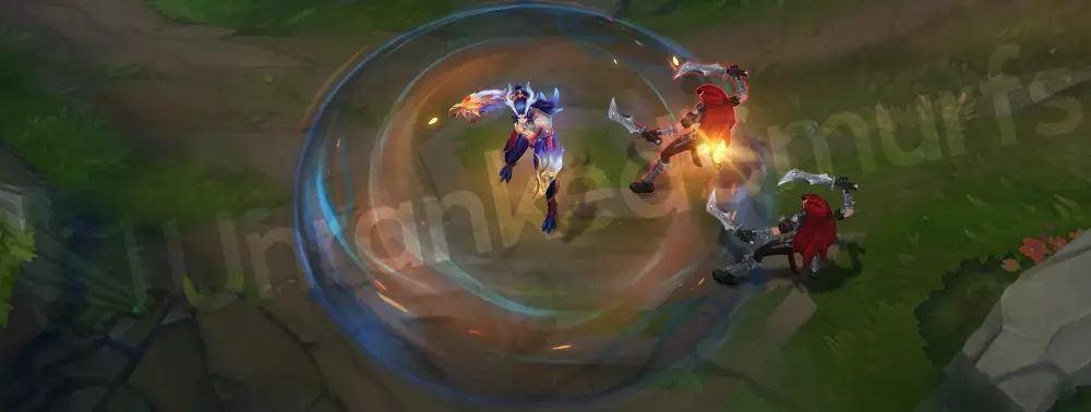 Immortal Journey Shyvana W - shield or buff effect with orange and cyan particles
