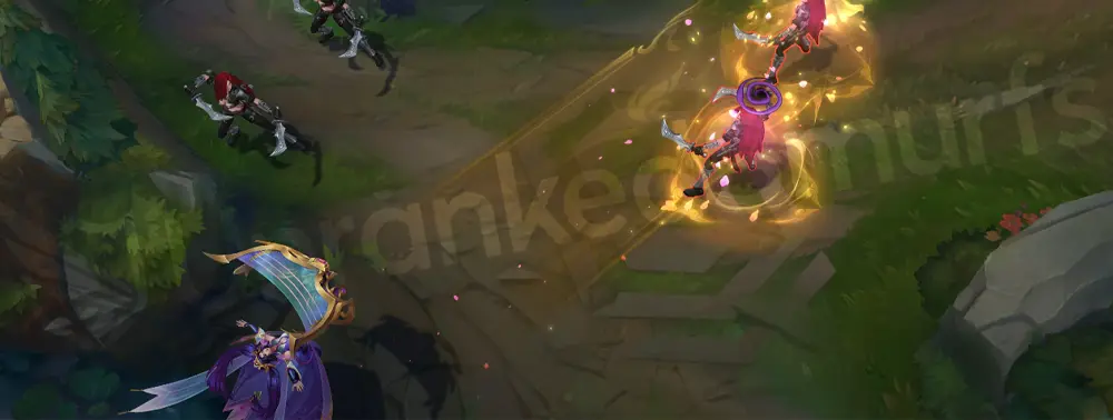 Immortal Journey Sona R - crescendo with layered music notes and pink-gem sparkles