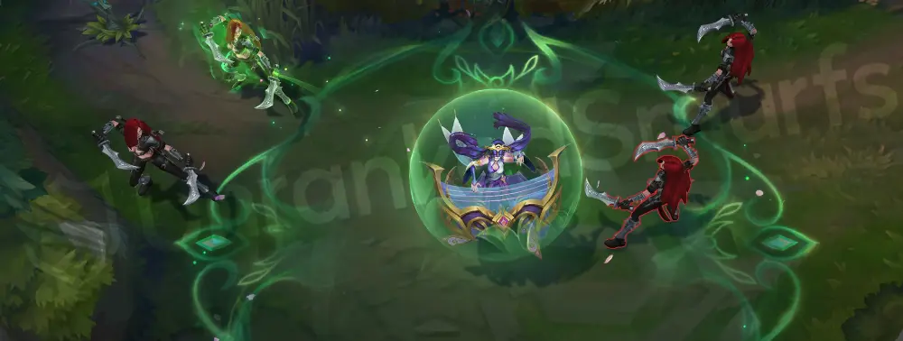 Immortal Journey Sona W - pulse effect with ornate purple patterns and soft gem highlights