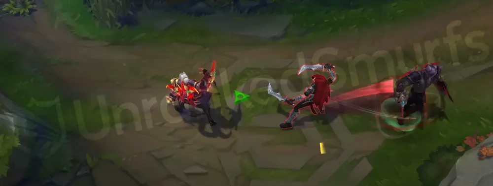 Immortal Journey Zed W close-up with red energy and jade guard motif highlights