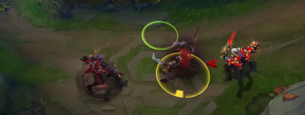 Immortal Journey Zed W trailing frame showing yellow energy accents