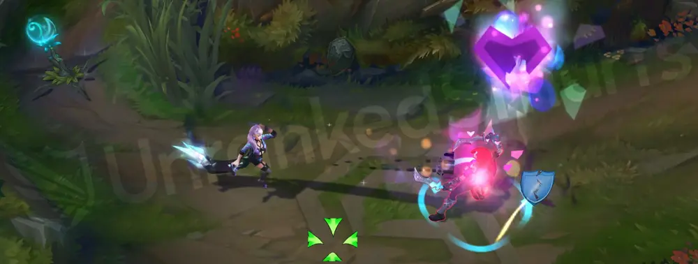 K/DA ALL OUT Evelynn R - ultimate stage effect with cyan diamonds, purple streaks and black shadow burst