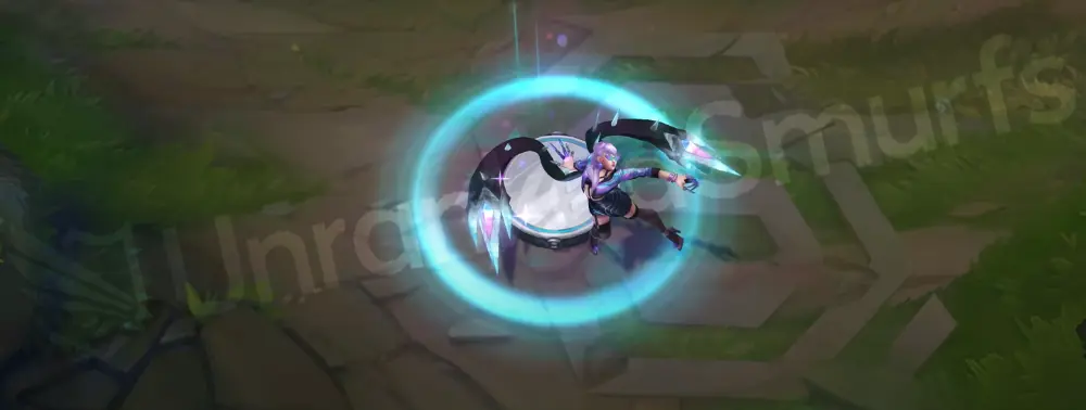 K/DA ALL OUT Evelynn custom recall with stage lights, floating hearts and K/DA motif