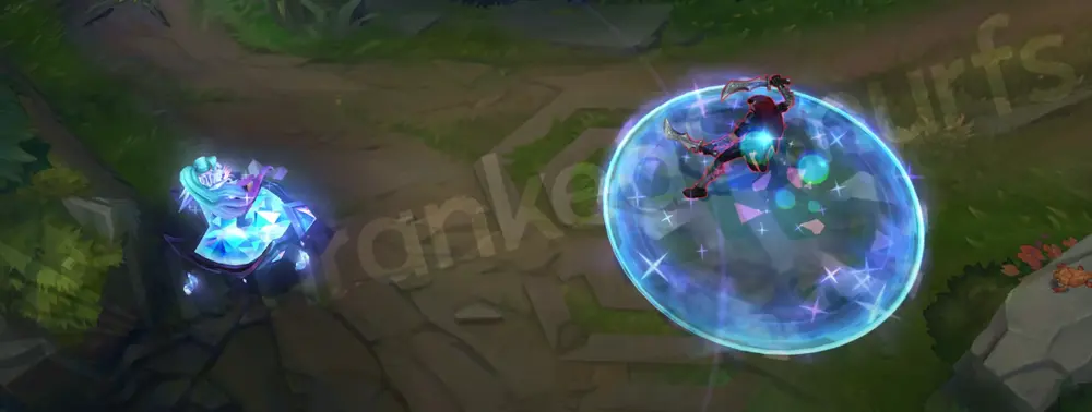 K/DA ALL OUT Seraphine Q second frame showing trailing star effects