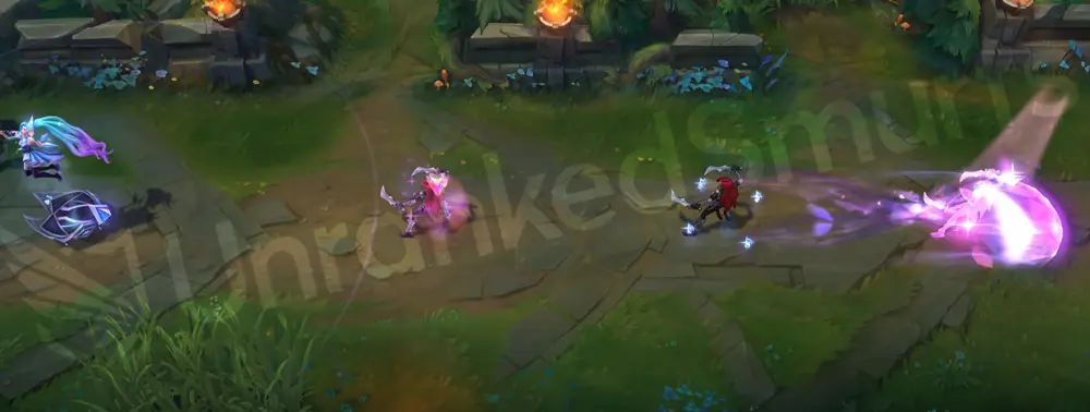 K/DA ALL OUT Seraphine R - ultimate with swirling cyan light and star burst part 2