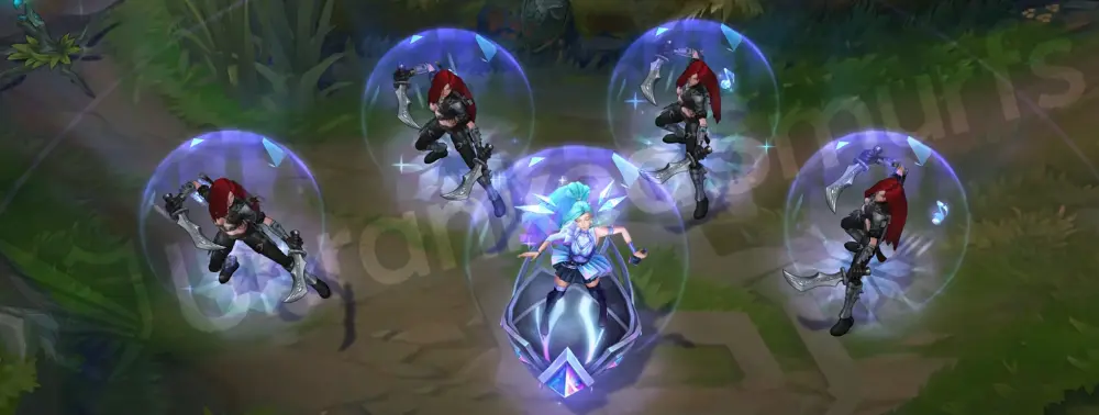 K/DA ALL OUT Seraphine W - area pulse with cyan, starry motifs