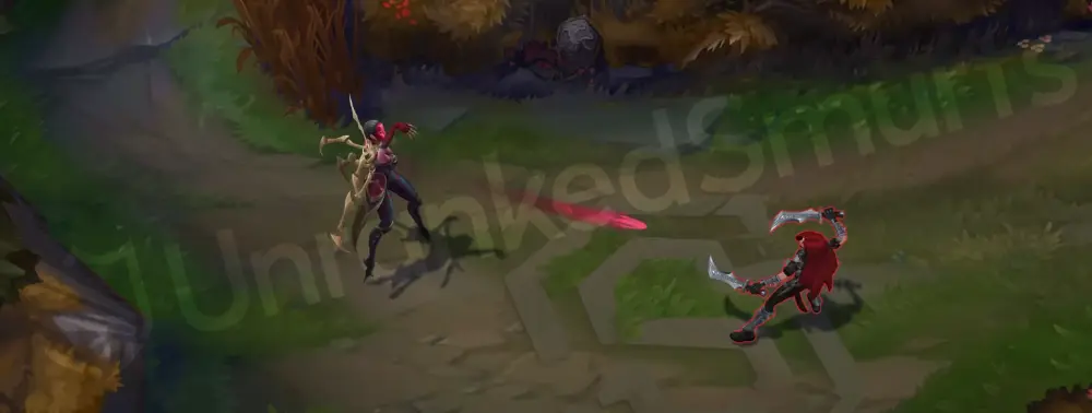 Masque of the Black Rose Elise basic auto attack in human form with crimson particle trails