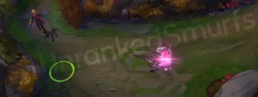 Masque of the Black Rose Ezreal Q - Mystic Shot impact bursting into rose petals and red sparks