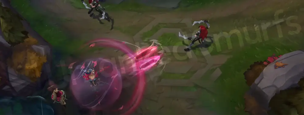 Masque of the Black Rose Renata Glasc E projectile with sharp thorn motifs and pink trail