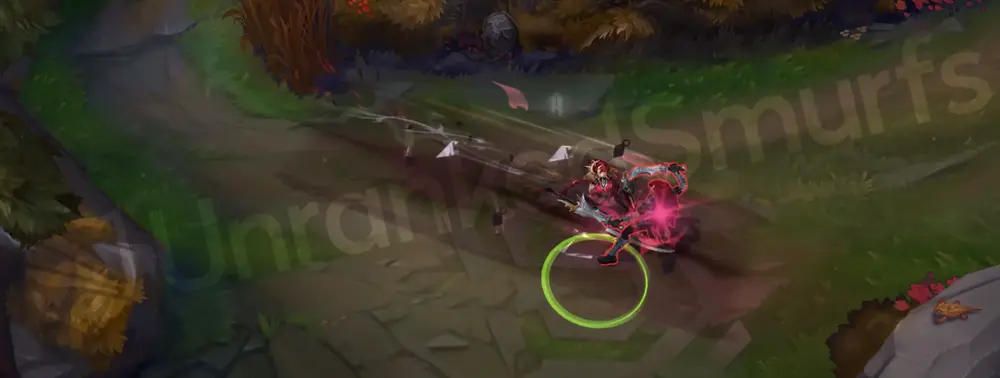 Masque of the Black Rose Samira E - dashing lunge with a deep purple streak and rose petal trail