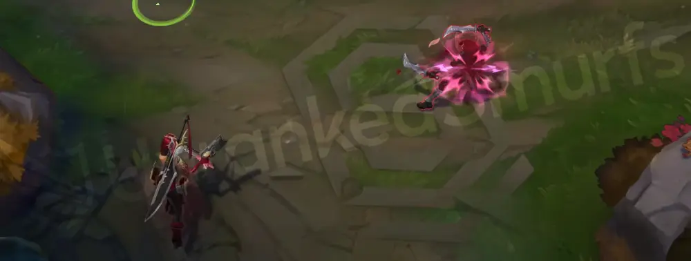 Masque of the Black Rose Samira Q - melee slash variant showing a violet arc and scattering petals