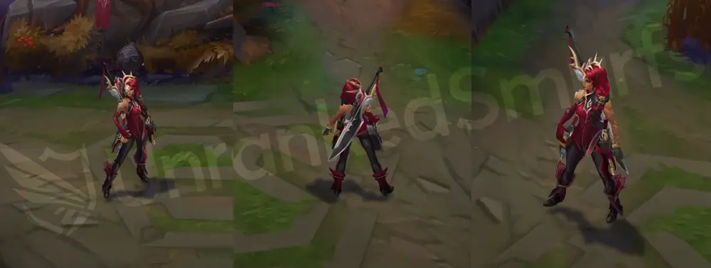 Masque of the Black Rose Samira in-game overview with black and red silks, gold accents, and a right-side masquerade mask