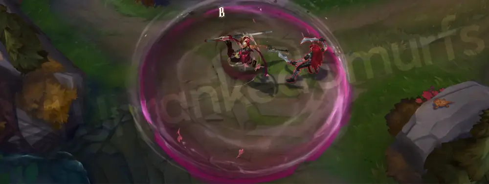 Masque of the Black Rose Samira W - whirling blade forming a petal-laced purple wind wall