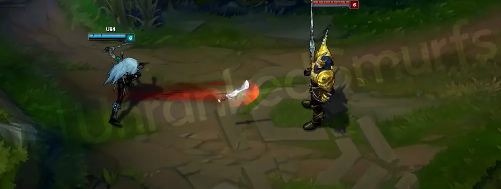 Mercenary Katarina Q - follow-up bounce and mark on the target