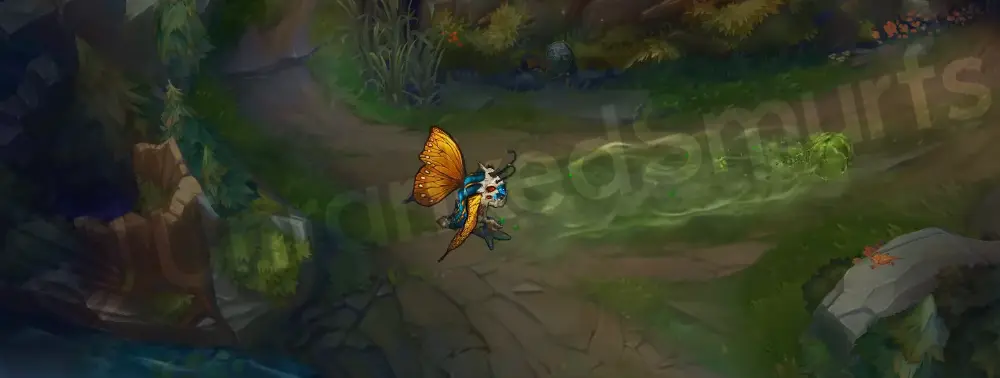 Monarch Kog'Maw Q - Caustic Spittle with a cleaner, orange-tinted projectile effect after updates