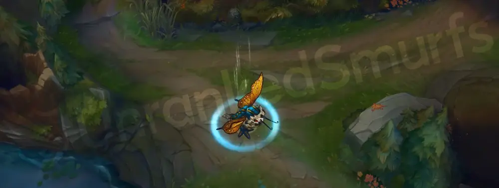 Monarch Kog'Maw recall animation with wings fluttering as he channels