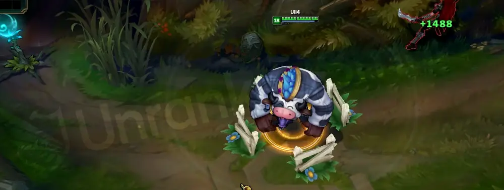Moo Cow Alistar R - Unbreakable Will with a ring of small flowered fences