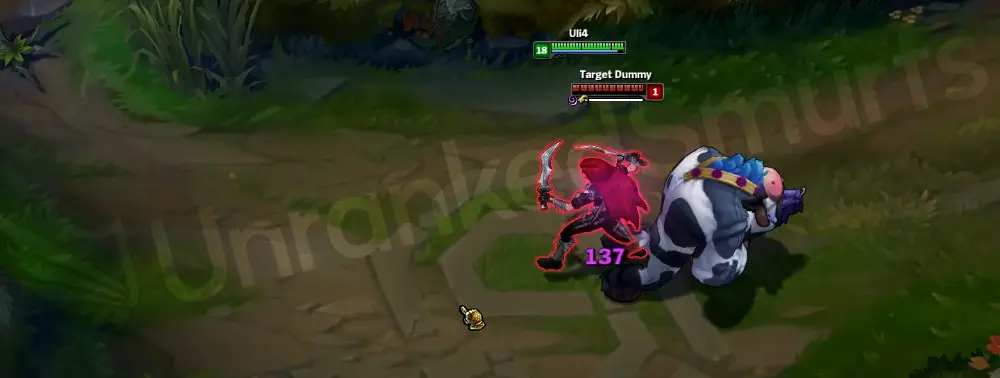 Moo Cow Alistar W - Headbutt dash with a clean, comedic knockback visual