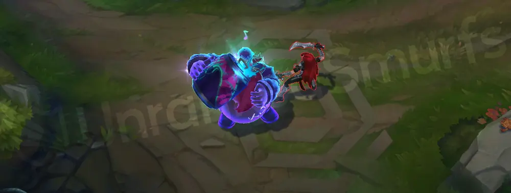 Music Fan Gragas W - Drunken Rage: neon overlay appears on his model, evoking Akali’s POP/STARS graffiti scene, first frame