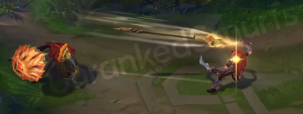 Myrmidon Pantheon Q - Comet Spear release with straight throw and default trail