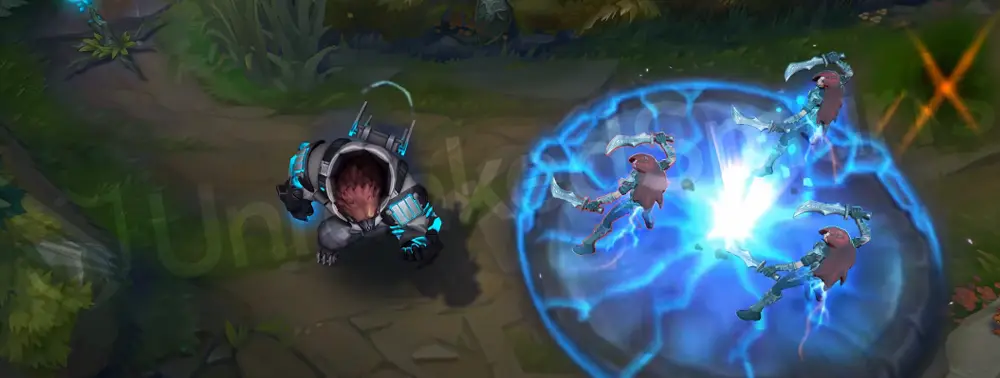 Northern Storm Volibear E - Sky Splitter impact zone with snow-white lightning field