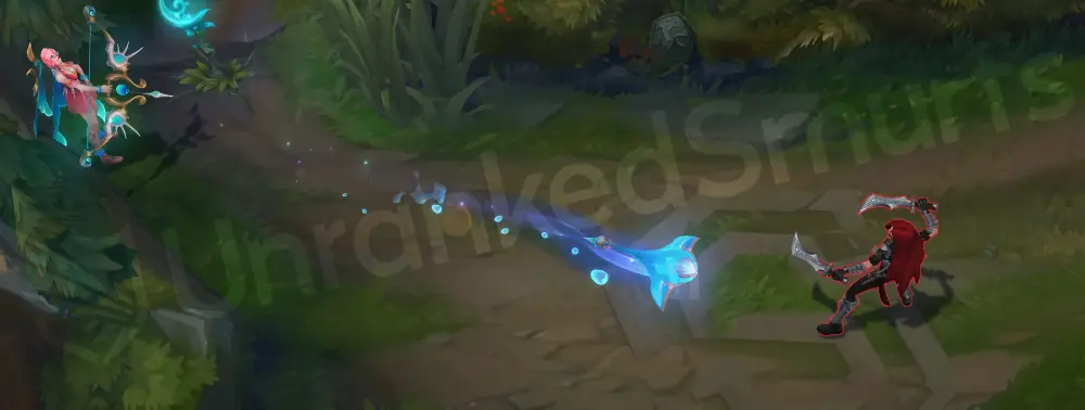 Ocean Song Ashe E – Hawkshot sending a shimmering water-scout with shell sparkles (first segment)