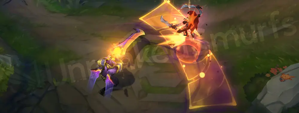 Odyssey Aatrox Q - The Darkin Blade second cast with a sharper orange slash and purple undertones