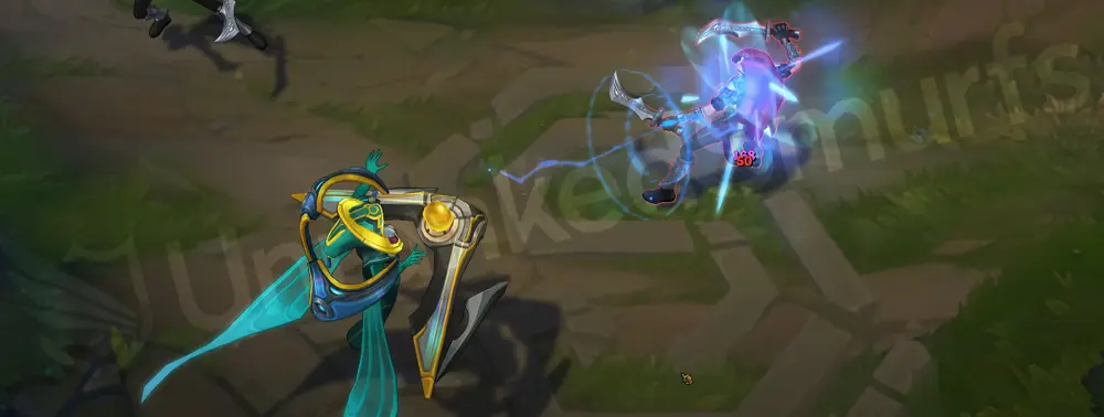 Odyssey Sona W - Aria of Perseverance heal effect with golden circuit motifs