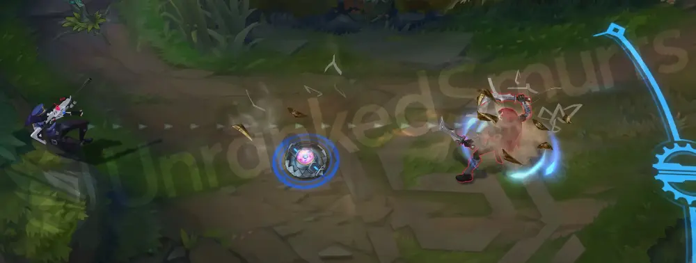 Officer Caitlyn E - recoil hop mid-air with net trail and a quick red-blue flash