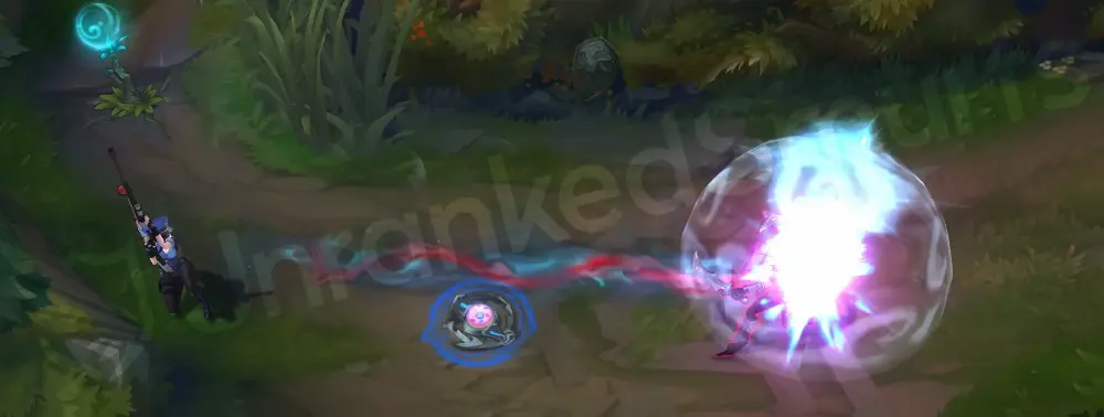 Officer Caitlyn R - bullet impact on the target with a sharp red-blue burst