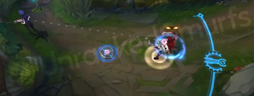 Officer Caitlyn W - Yordle Snap Trap glowing with red and blue police-light highlights