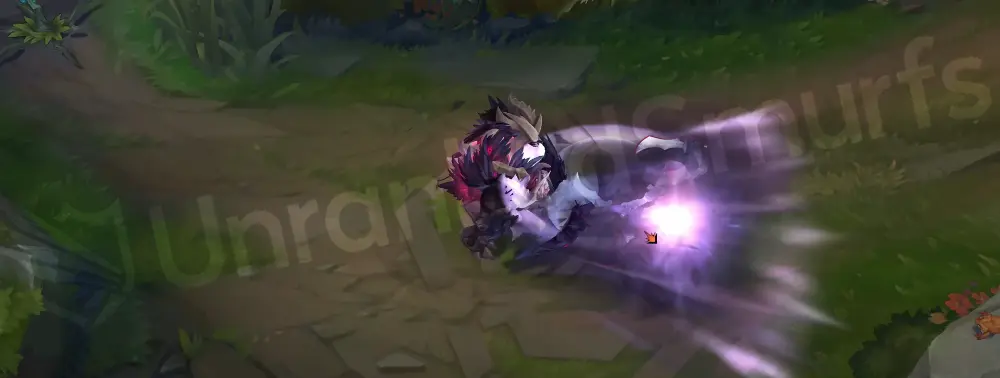 Old God Malphite W empowerment with purple runes and bone-like glow coating his rocky fists