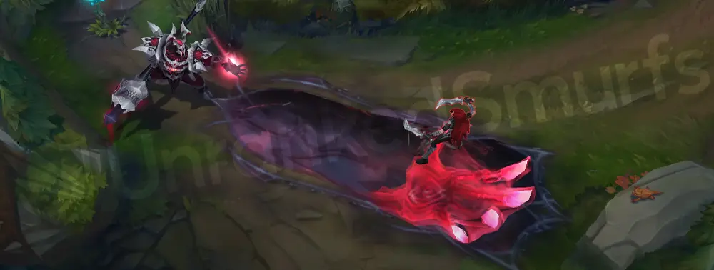 Old God Mordekaiser E Part 1 — spectral pull with claw-like red tethers