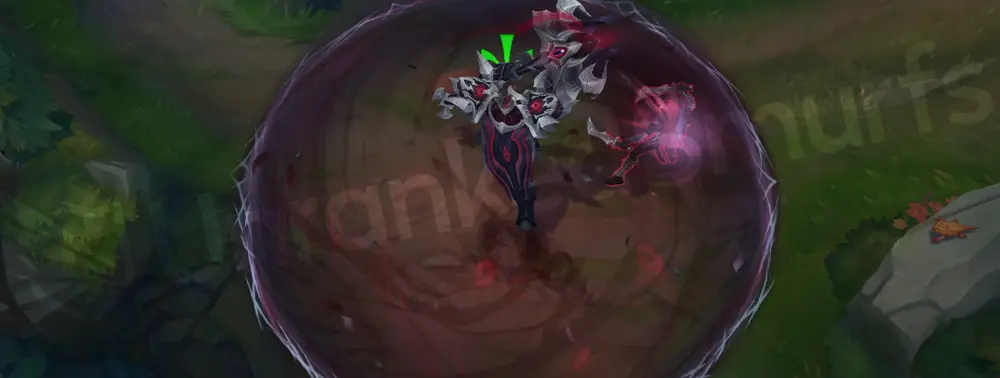 Old God Mordekaiser Passive — dark aura with red flare around him during combat