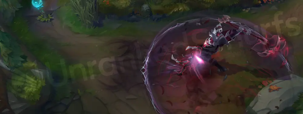 Old God Mordekaiser Q Part 1 — mace slam with dark smoke and red rune sparks