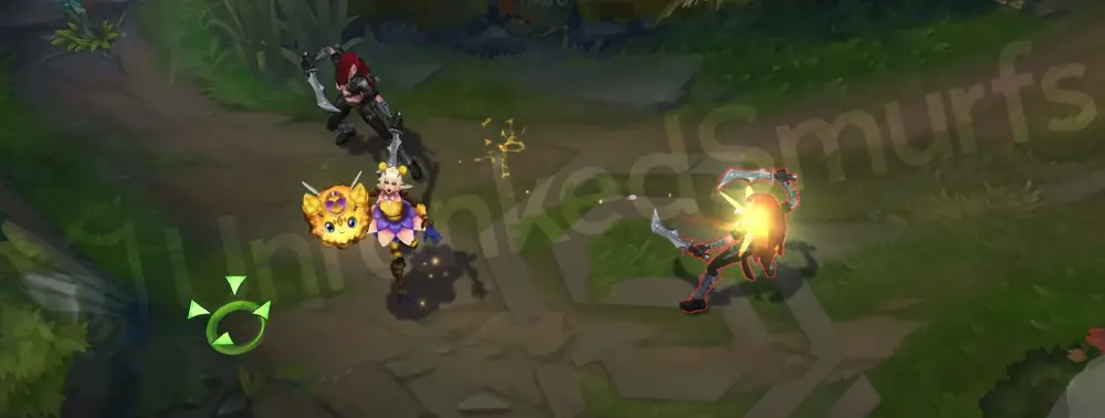 Orbeeanna basic attack with small honey spark and subtle bee buzz trail