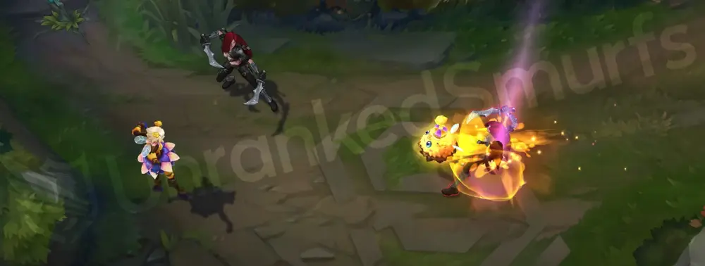 Orbeeanna Q - Command: Attack sends the crowned bee Ball forward with a golden honey trail and honeycomb sparkle